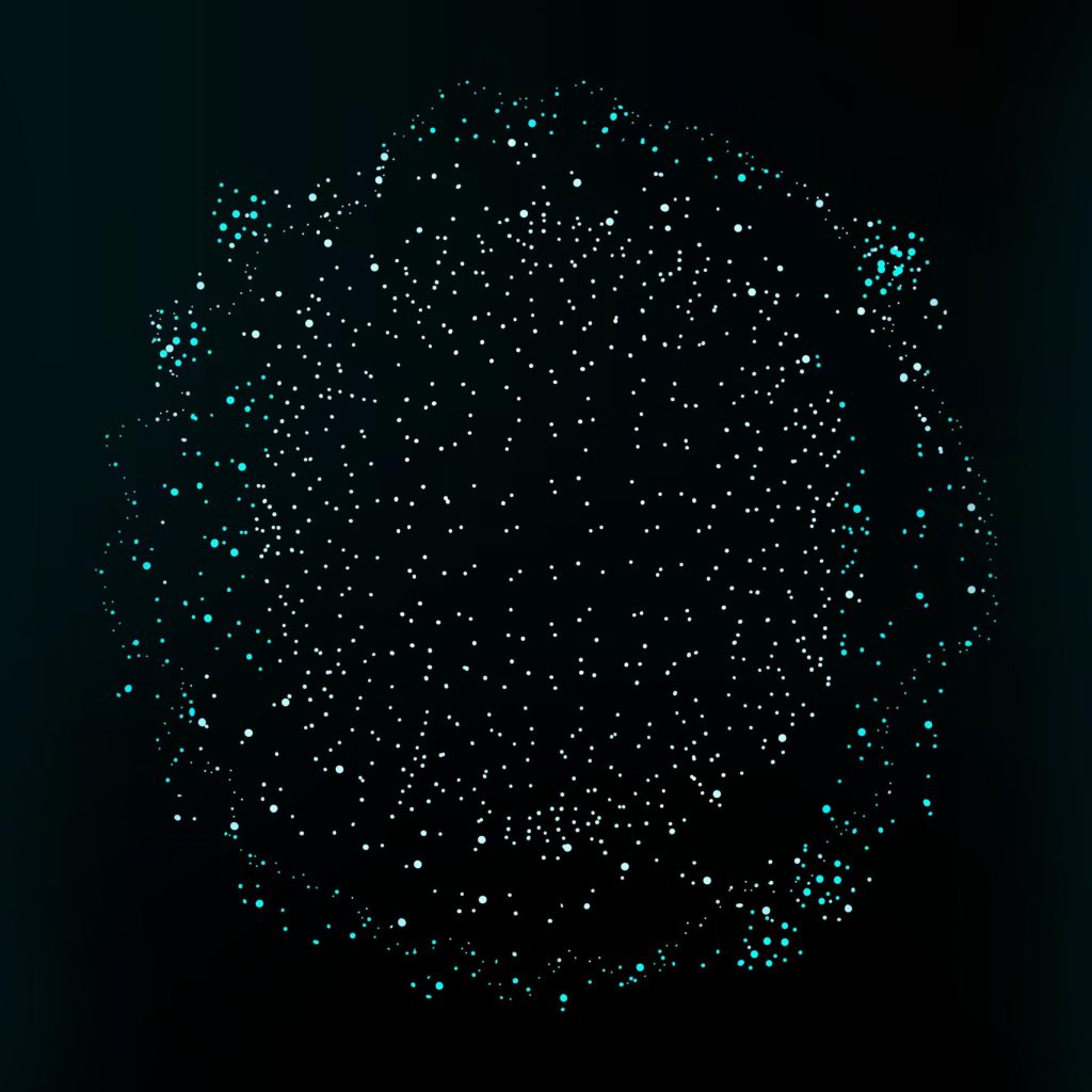 Tecnology graphic-2 Particle round dots vector futuristic technology black background